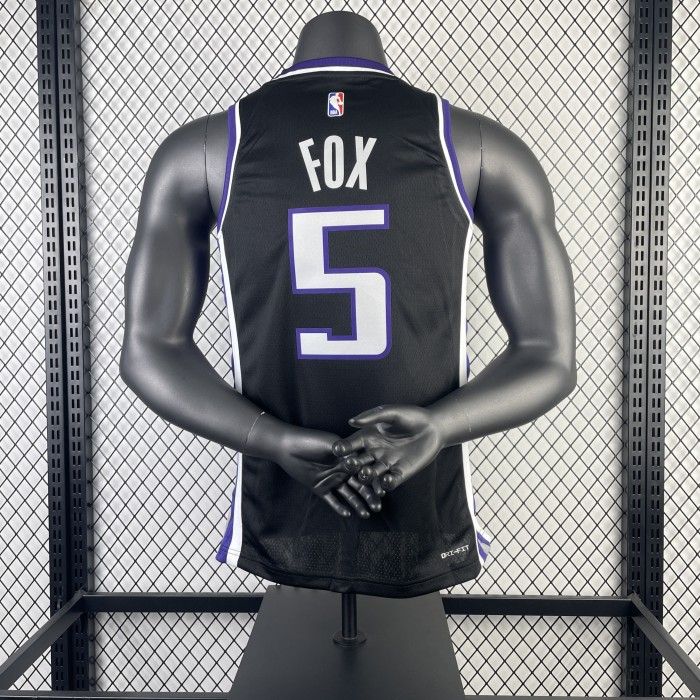 NBA Sacramento Kings Jersey 2024 Fox #5 Basketball Jersey