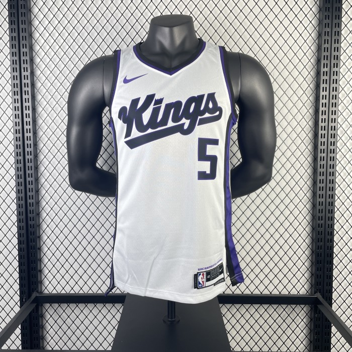 NBA Sacramento Kings Jersey 2024 Fox #5 Basketball Jersey