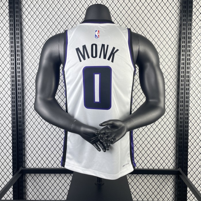 NBA Sacramento Kings Jersey 2024 Monk #0 Basketball Jersey
