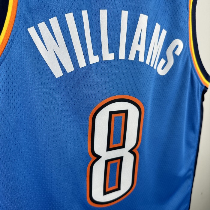 NBA Thunder Jersey 2023 Williams #8 Basketball Jersey