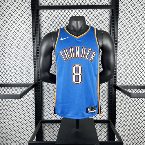 NBA Thunder Jersey 2023 Williams #8 Basketball Jersey