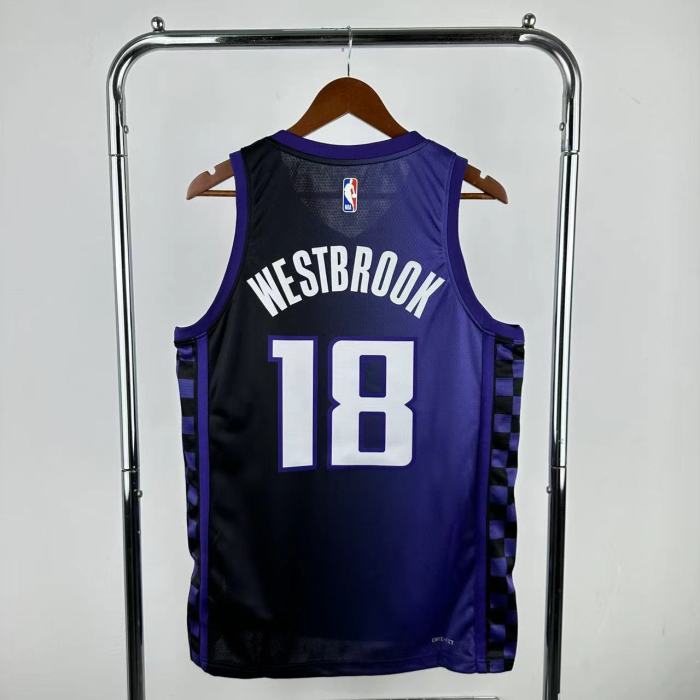 NBA Sacramento Kings Jersey 2024 Westbrook #18 Basketball Jersey