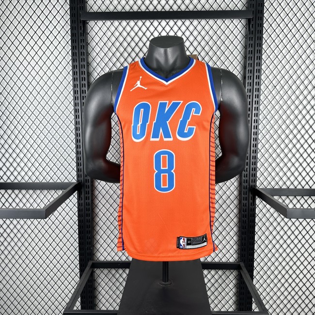 NBA Thunder Jersey 2025 Williams #8 Basketball Jersey