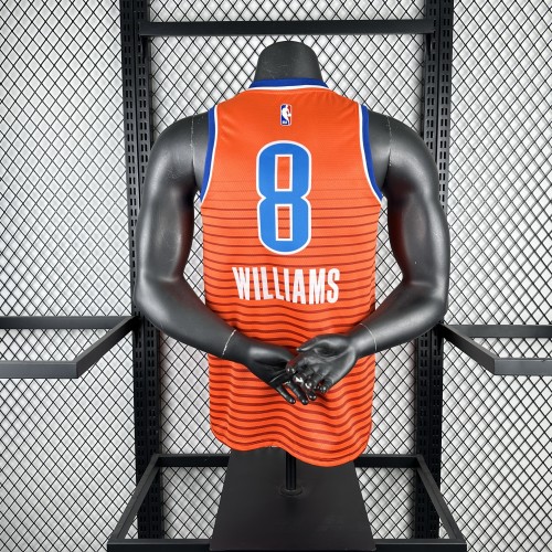 NBA Thunder Jersey 2025 Williams #8 Basketball Jersey