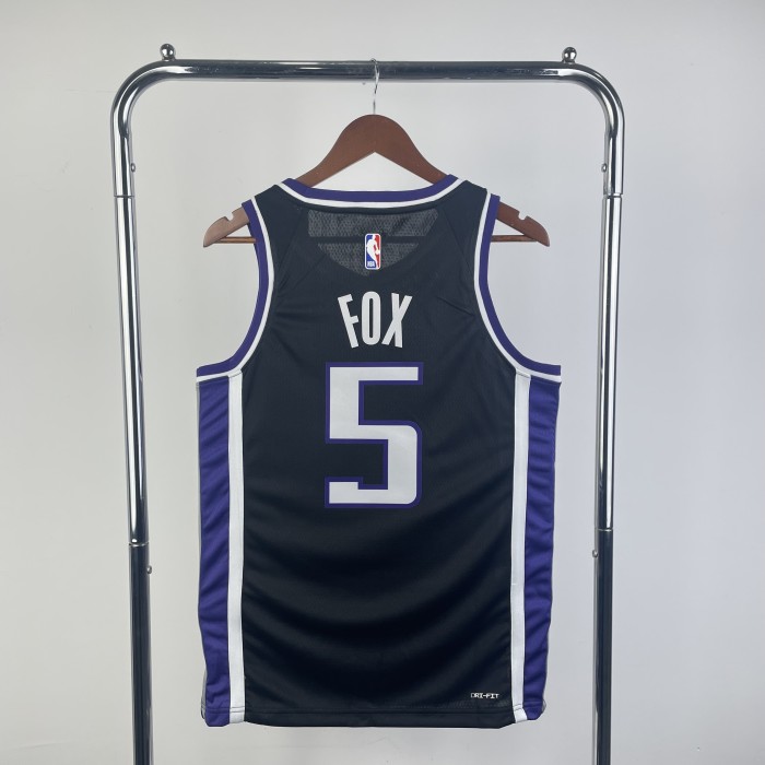 NBA Sacramento Kings Jersey 2024 Fox #5 Basketball Jersey