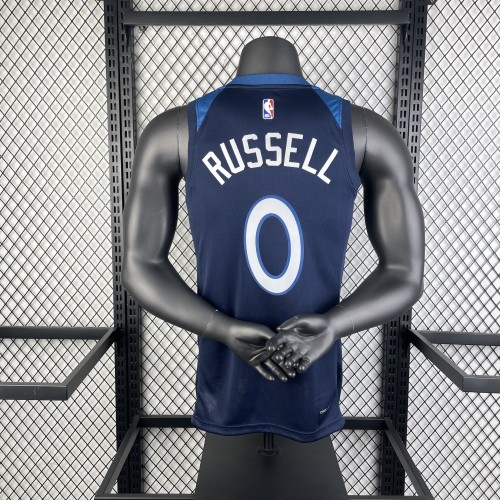 NBA Timberwolves Jersey 2023 Russell #0 Basketball Jersey