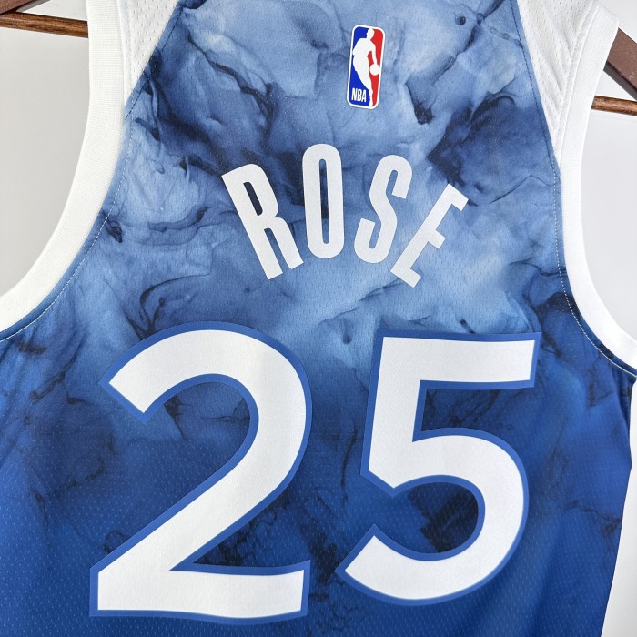 NBA Timberwolves Jersey 2024 Rose #25 Basketball Jersey