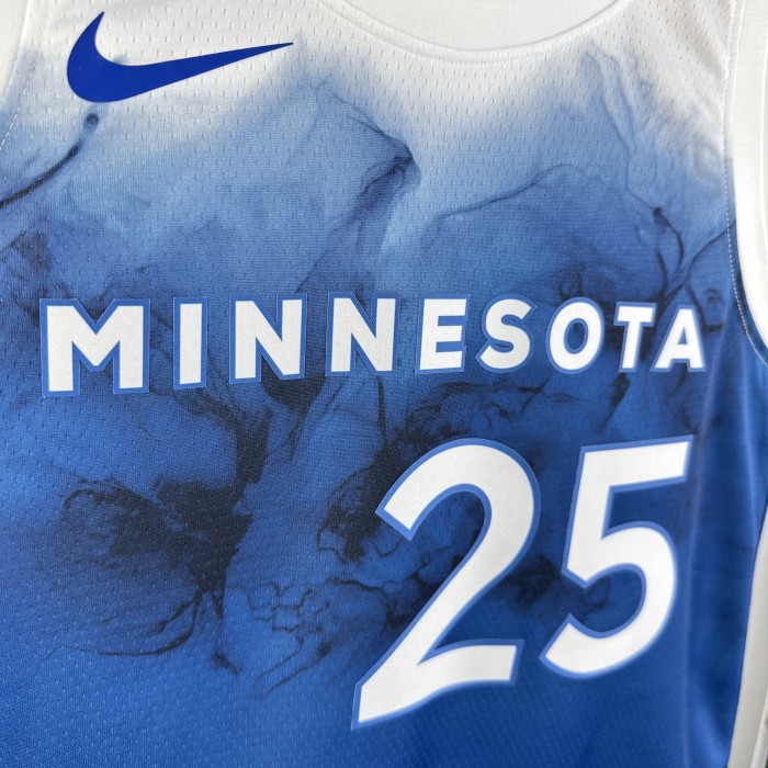 NBA Timberwolves Jersey 2024 Rose #25 Basketball Jersey