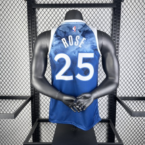 NBA Timberwolves Jersey 2024 Rose #25 Basketball Jersey