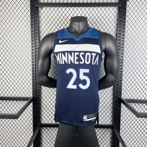 NBA Timberwolves Jersey 2023 Rose #25 Basketball Jersey