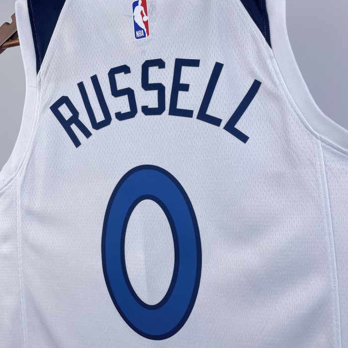 NBA Timberwolves Jersey 2023 Russell #0 Basketball Jersey