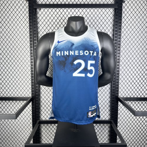 NBA Timberwolves Jersey 2024 Rose #25 Basketball Jersey
