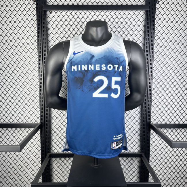 NBA Timberwolves Jersey 2024 Rose #25 Basketball Jersey