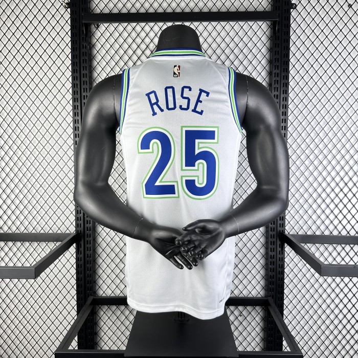 NBA Timberwolves Jersey 2024 Rose #25 Basketball Jersey