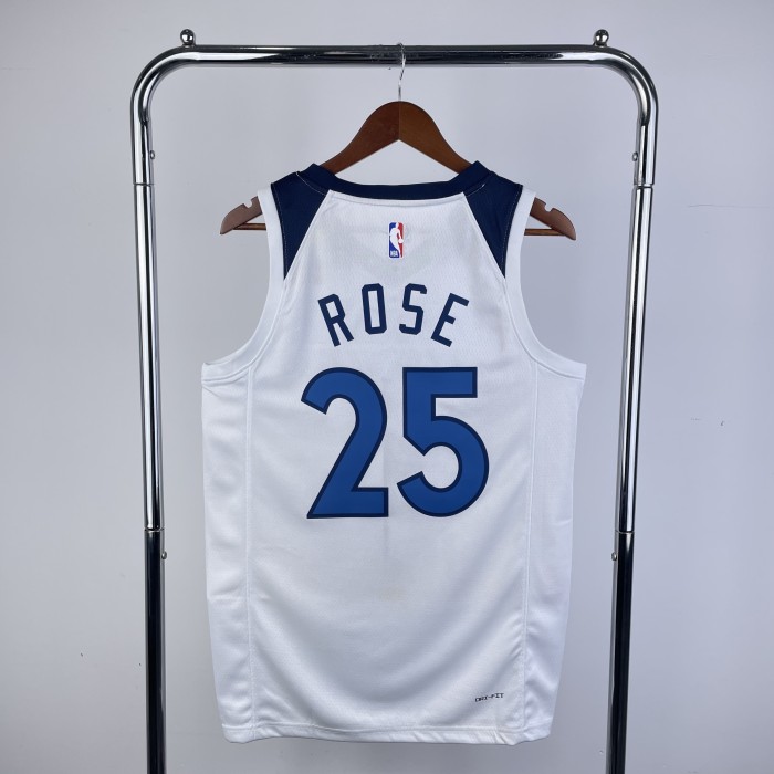 NBA Timberwolves Jersey 2023 Rose #25 Basketball Jersey