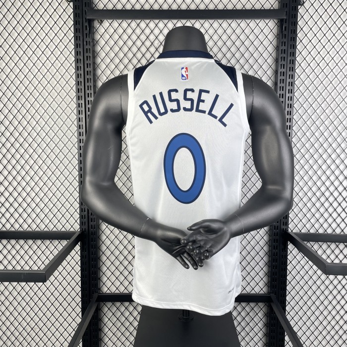 NBA Timberwolves Jersey 2023 Russell #0 Basketball Jersey