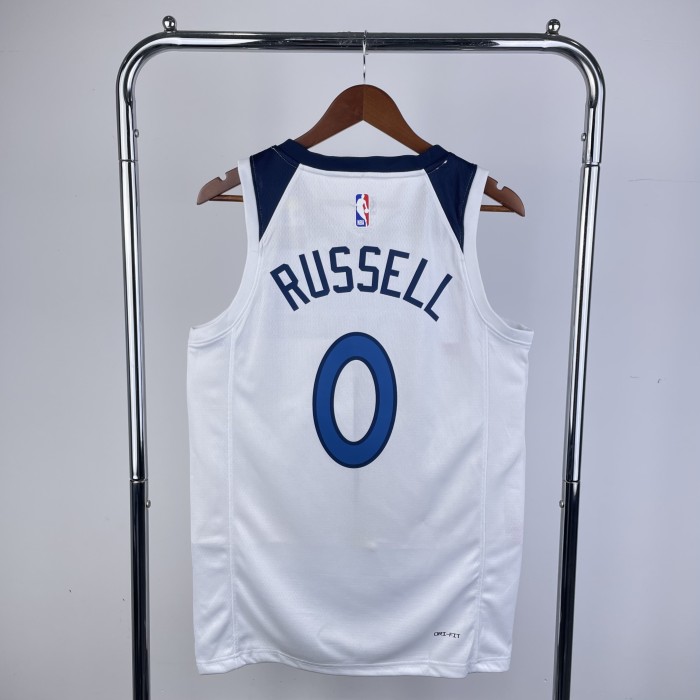 NBA Timberwolves Jersey 2023 Russell #0 Basketball Jersey