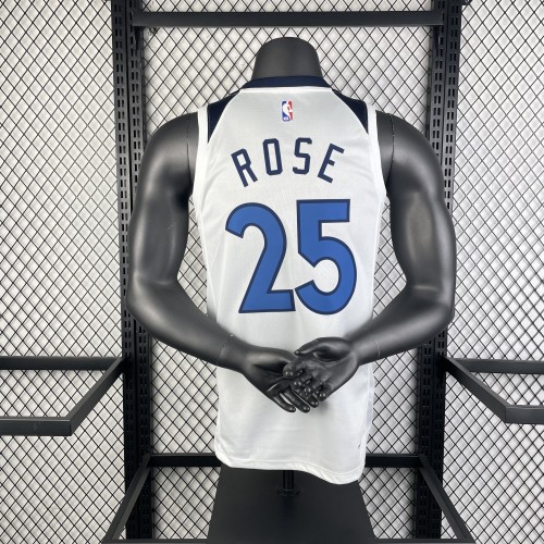 NBA Timberwolves Jersey 2023 Rose #25 Basketball Jersey