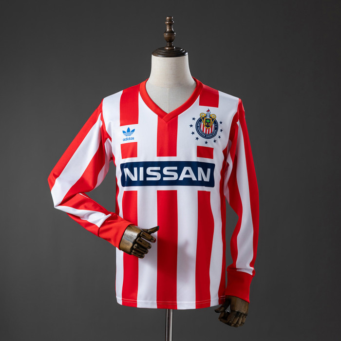Retro Chivas Home Jersey 1990-1991 Long Sleeves Football Kit Soccer Shirt