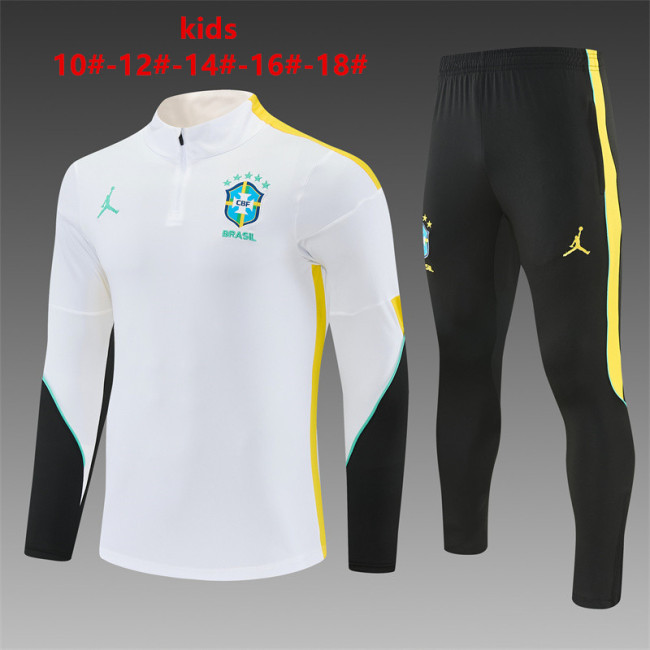 Kids Brazil Training Tracksuits 2026 Football Kit Soccer Jersey