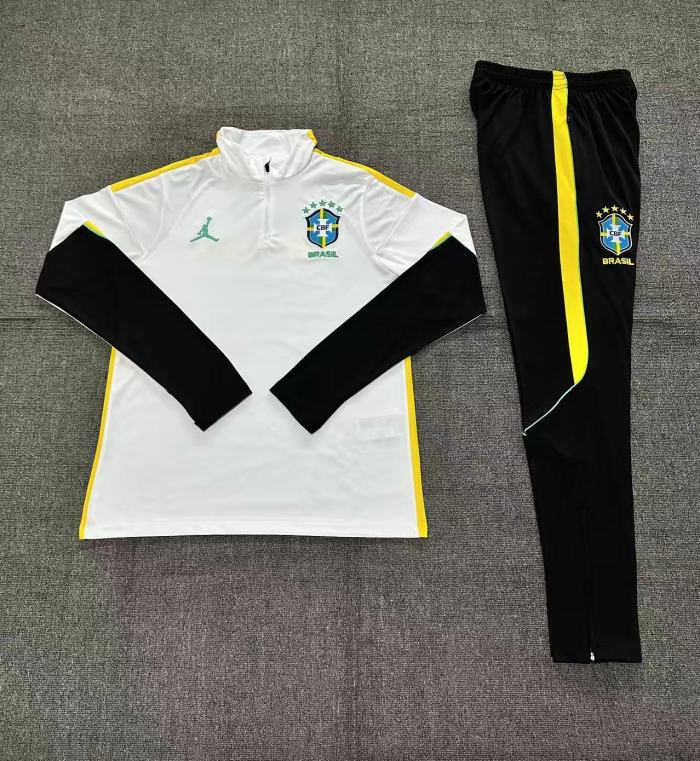 Kids Brazil Training Tracksuits 2026 Football Kit Soccer Jersey