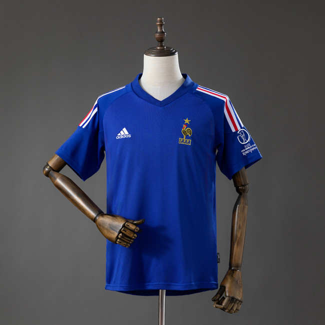 France Home Jersey 2002 Retro Football Kit Soccer Shirt