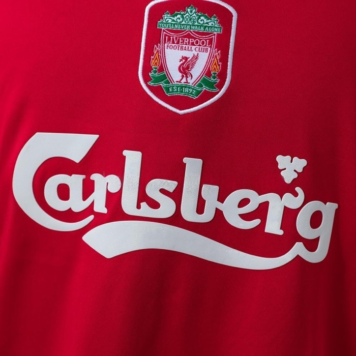 Liver Home Jersey 2002-04 Long Sleeves Retro Football Kit Soccer Shirt