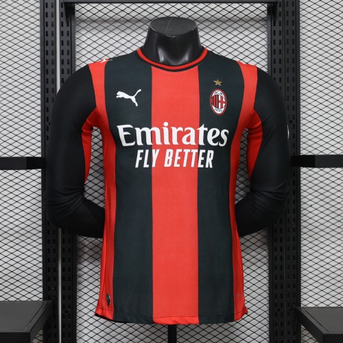 Player Version AC Milan Home Jersey 2026-2027 Long Sleeves Football Kit Soccer Shirt