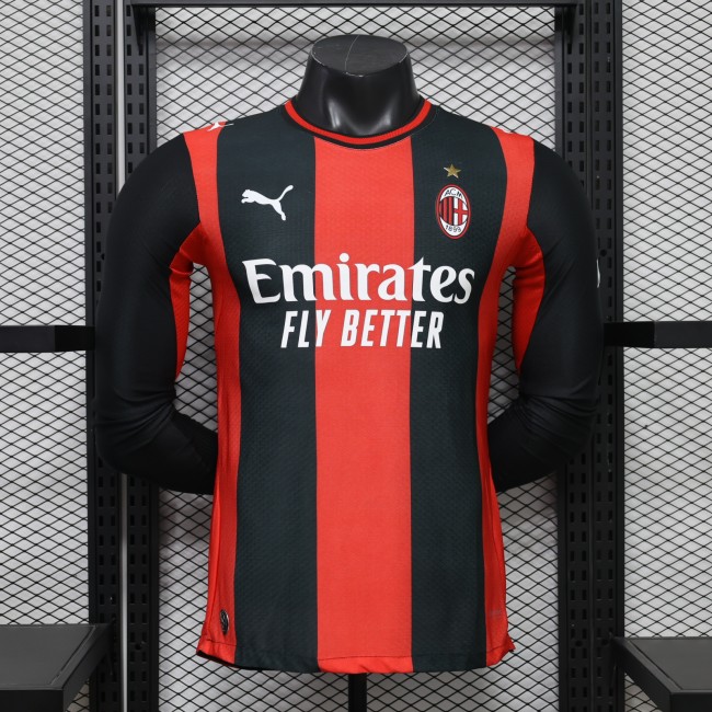 Player Version AC Milan Home Jersey 2026-2027 Long Sleeves Football Kit Soccer Shirt