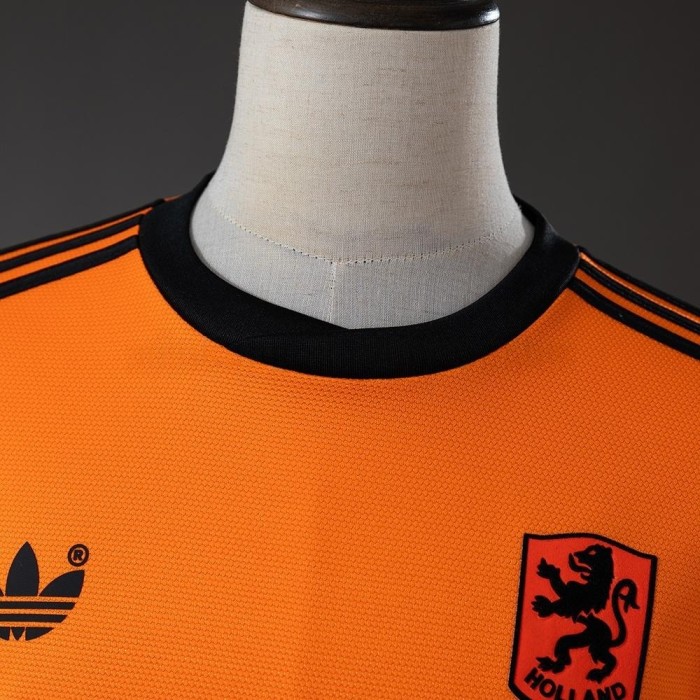 Netherlands Home Jersey 1980 Retro Long Sleeves Football Kit Soccer Shirt