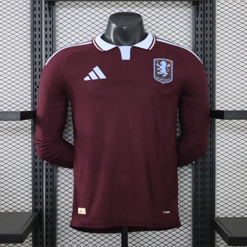 Player Version Aston Villa Home Jersey 2026-2027 Long Sleeves Football Kit Soccer Shirt