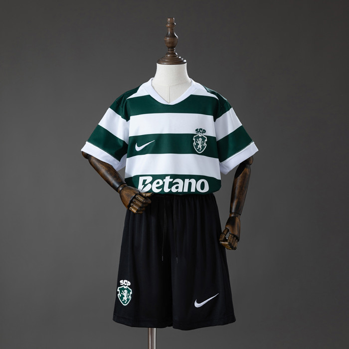 Kids Sporting CP Home Jersey 2026-2027 Football Kit Soccer Shirt