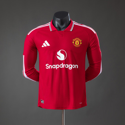 Player Version Man United Home Jersey 2026-2027 Long Sleeves Football Kit Soccer Shirt