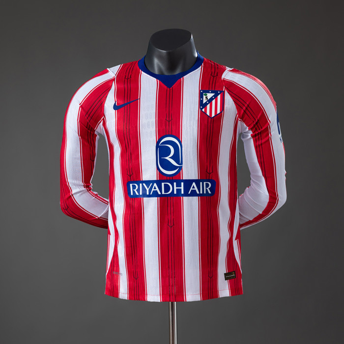 Player Version Atletico Madrid Home Jersey 2026-2027 Long Sleeves Football Kit Soccer Shirt