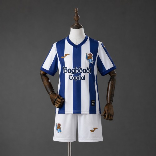 Kids  Real Sociedad Home Jersey 2026-2027 Football Kit Soccer Shirt