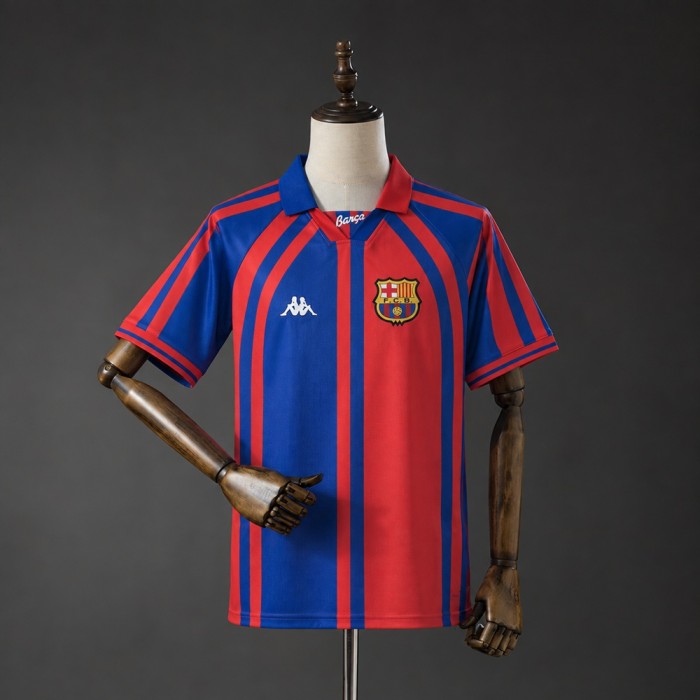 Barcelona Champions Home Jersey 1997-1998 Retro Football Kit Soccer Shirt
