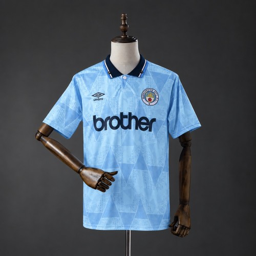 Manchester City Home Jersey 1989-1991 Retro Football Kit Soccer Shirt