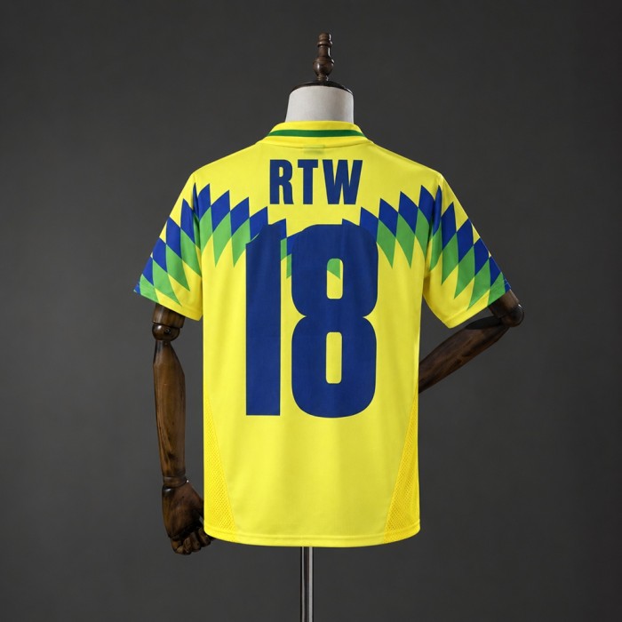 Brazil Corteiz Retro Jersey 1995 Home Football Kit Soccer Shirt