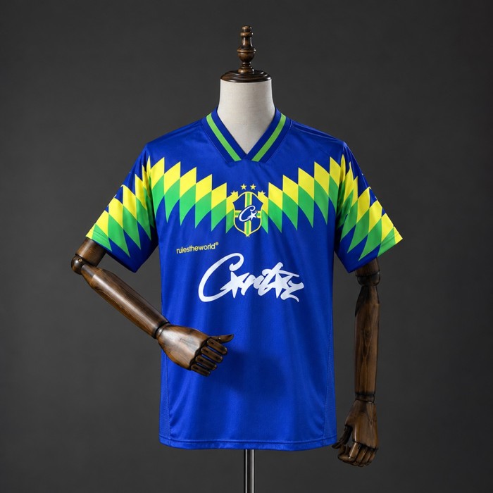 Brazil Corteiz Retro Jersey 1995 Away Football Kit Soccer Shirt