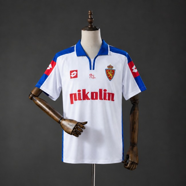 Real Zaragoza Jersey 2004 Home Retro Football Kit Soccer Shirt