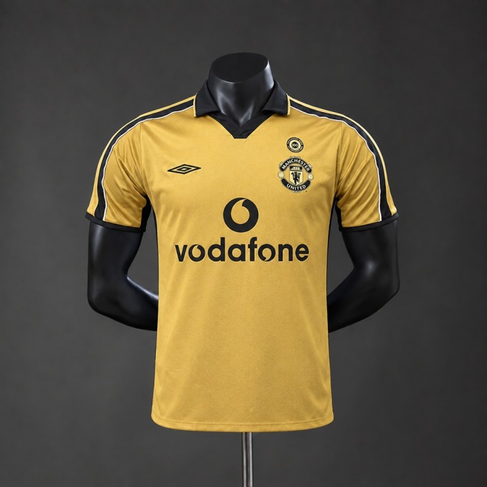 Player Version Man United Jersey 2001-2002 Double-sided Retro Football Kit Soccer Shirt
