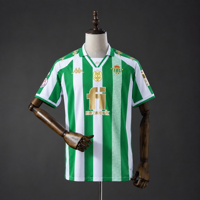 Real Betis Jersey 2011-2012 King's Cup Gold Retro Football Kit Soccer Shirt