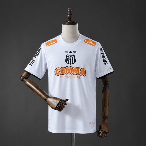 Santos Jersey 2008 White Retro Football Kit Soccer Shirt