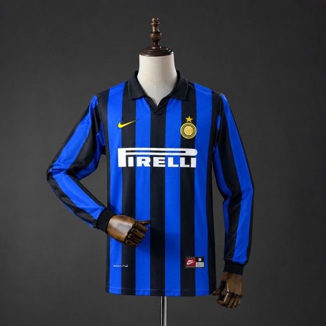 Inter Milan Jersey 1998-1999 Home Long Sleeves Retro Football Kit Soccer Shirt