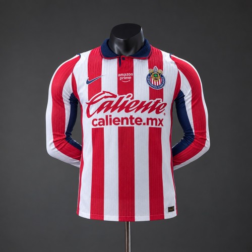 Player Version Chivas Jersey 2026-2027 Home Long Sleeves Football Kit Soccer Shirt