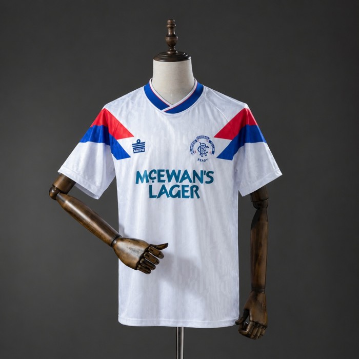 Rangers Jersey 1990-1992 Away Retro Football Kit Soccer Shirt