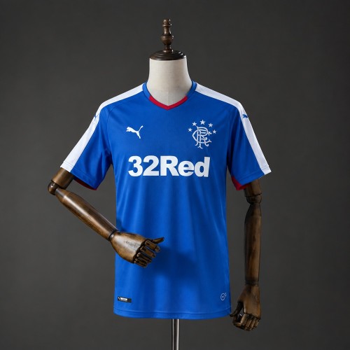 Rangers Jersey 2015-2016 Home Retro Football Kit Soccer Shirt