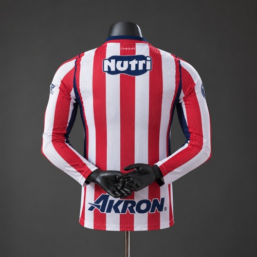Player Version Chivas Jersey 2026-2027 Home Long Sleeves Football Kit Soccer Shirt