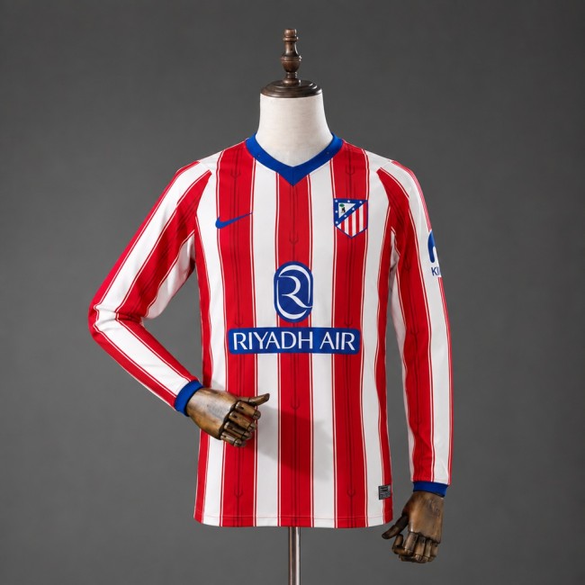 Atletico Madrid Jersey 2026-2027 Home Long Sleeves Football Kit Soccer Shirt