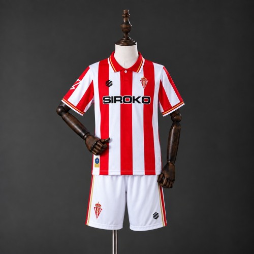 Kids Sporting Gijon Jersey 2026-2027 Home Football Kit Soccer Shirt